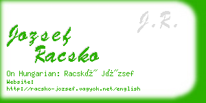 jozsef racsko business card